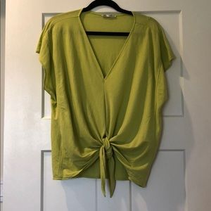 Zara short sleeve knot front blouse